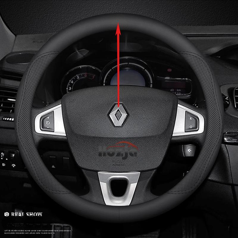 Car Leather Steering Wheel Cover for Renault Grand Koleos Kardian QM6 Kangoo Kiger Megane Captur Triber Trafic Auto Accessories AA19