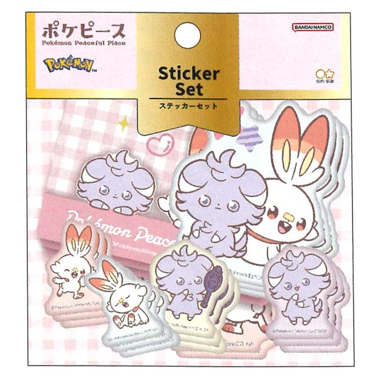 Stationery Goods Mewspur S8814210 Sun-Star Pokémon Sticker, & Scorbunny,