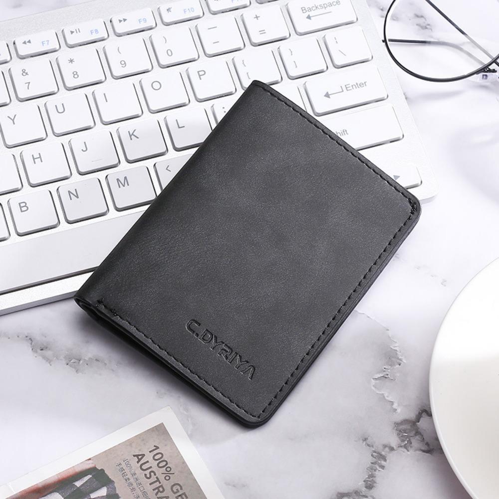 Мужской кошелек для карт Ультратонкий Мини Маленький кошелек Многофункциональный Кожаный чехол для водительского удостоверения Мультикарточный слот Антимагнитный