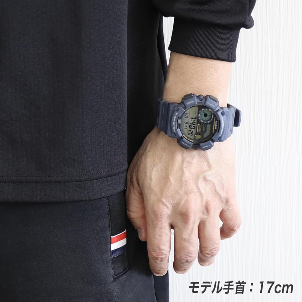 Casio Standard Цифровые WS-1500 Водонепроницаемость 10 АТМ Фазы Луны Будильник Таймер Секундомер Военно-зеленые Мужские Часы