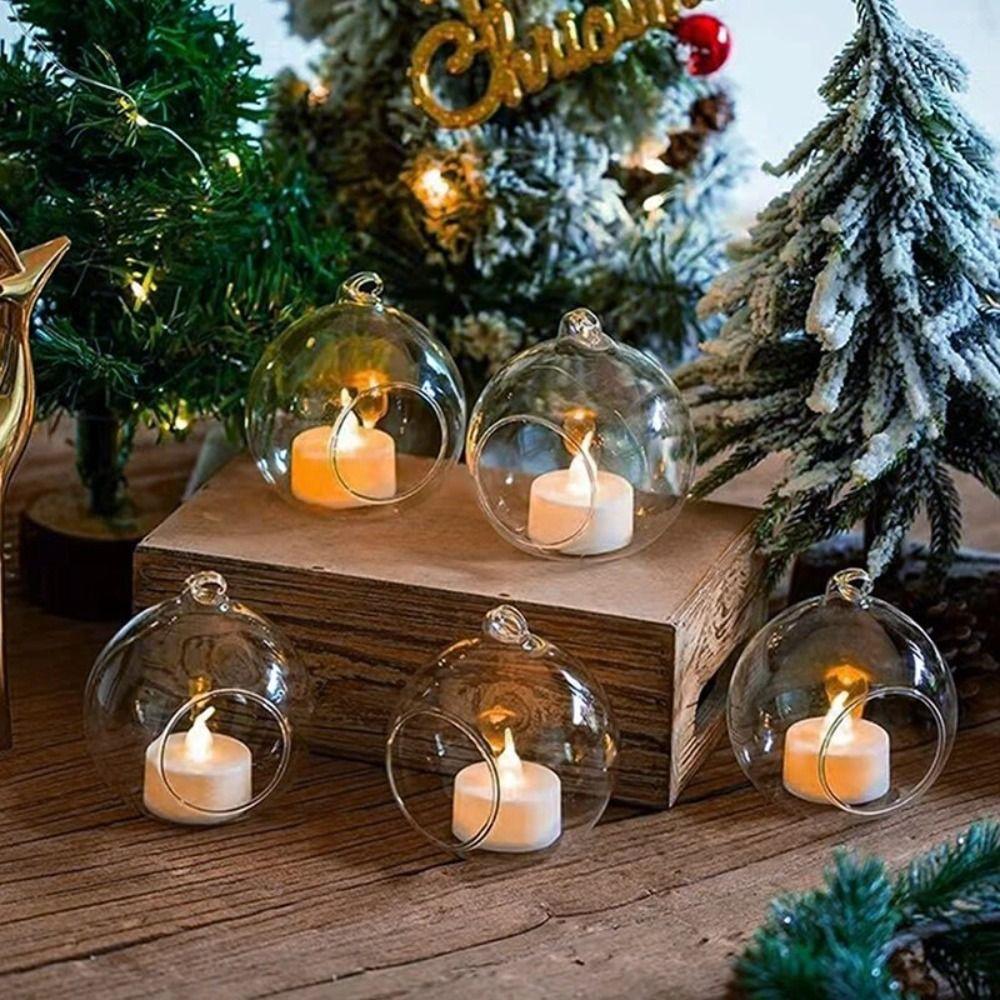 Glass Art Hollow Ball Candle Container Hanging Glass Hanging Candle Holder Home Decor