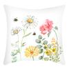 Fashionable Spring Flower Spring Elements Pillow Cover Linen Flower Cushion Pillow Cover