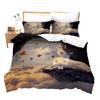 Lion Duvet Cover Set Microfiber Couple Bedding Set For Boys Teens 3D Animal Print Comforter Cover African Wildlife Quilt Cover