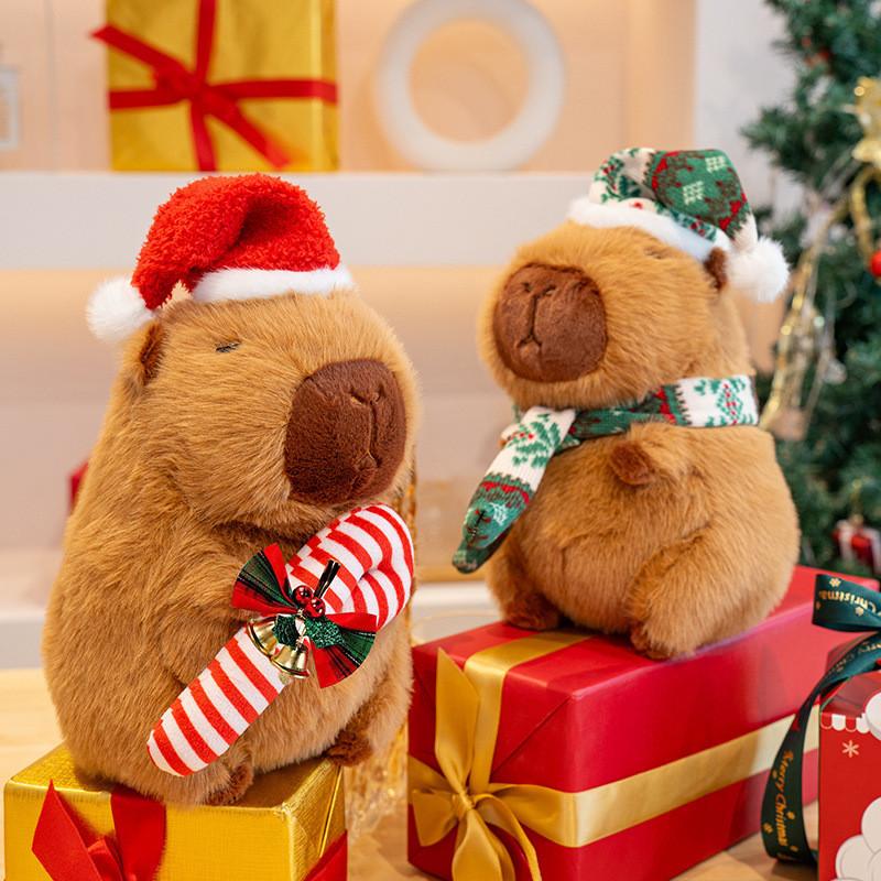 Capybara Plush Toy For Christmas Decoration With Pp Cotton Filling For Kids And Collectors