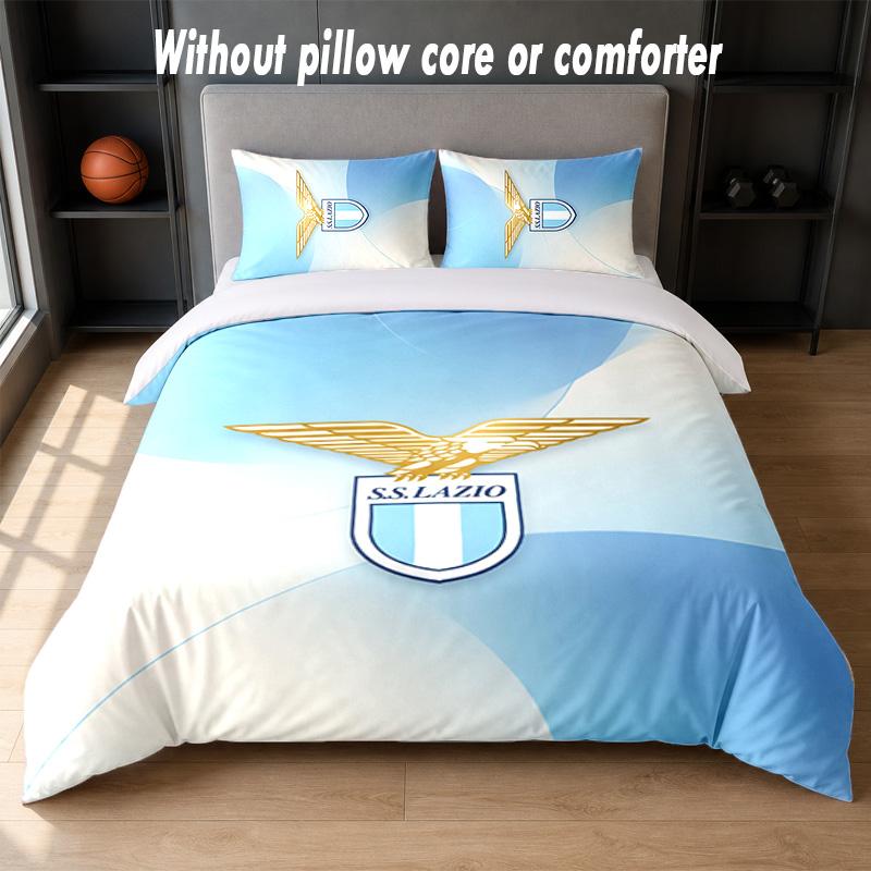 Lazio FC Design Bed Bedding Set 1 Duvet Cover + 2 Pillowcases Soft Breathable Household Bed Linens