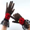 Mesh Flower Etiquette Gloves Fingered Short Mesh Lace Decorative Gloves