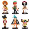 6 шт. Аниме One Piece Периферия Луффи Зоро Персонаж Ручная работа ПВХ Модель Милое Украшение Детская Игрушка Подарок на День Рождения Рождество