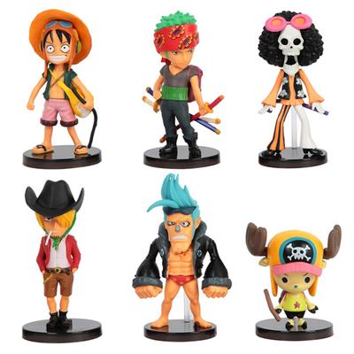 6 шт. Аниме One Piece Периферия Луффи Зоро Персонаж Ручная работа ПВХ Модель Милое Украшение Детская Игрушка Подарок на День Рождения Рождество