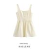 Kaslead New Arrival Women's Clothing Fashion Style Simple Retro Style Sling Woolen Short Dress