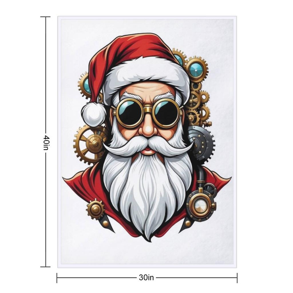 Steampunk Santa Claus Face Steam Punk Christmas Xmas Throw Blanket Moving wednesday for sofa Blankets For Sofas Blankets