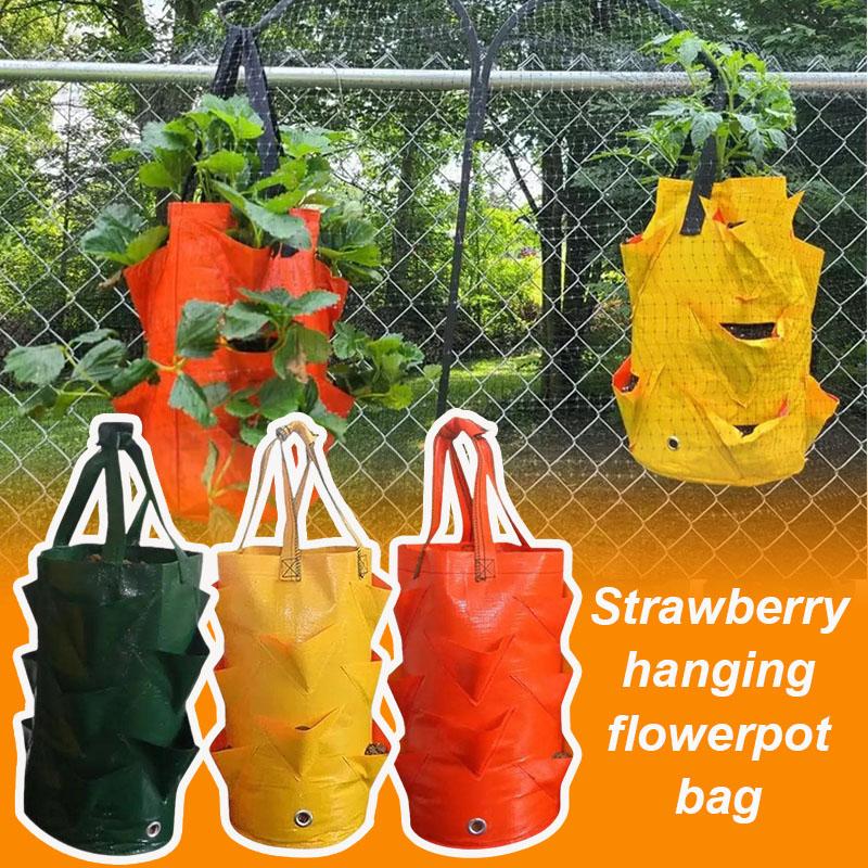 Клубничная подвесная сумка-горшок для трав, легкое садовое хранилище, контейнер для ухода за растениями и их демонстрации - Экологичная сумка для выращивания
