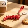 Cute Backpack Accessory 3D Printed Articulated Fox Keychain, Flexible Joint Animal Pendant with Metal Keychain Key Ring, Creative Desk Figurine