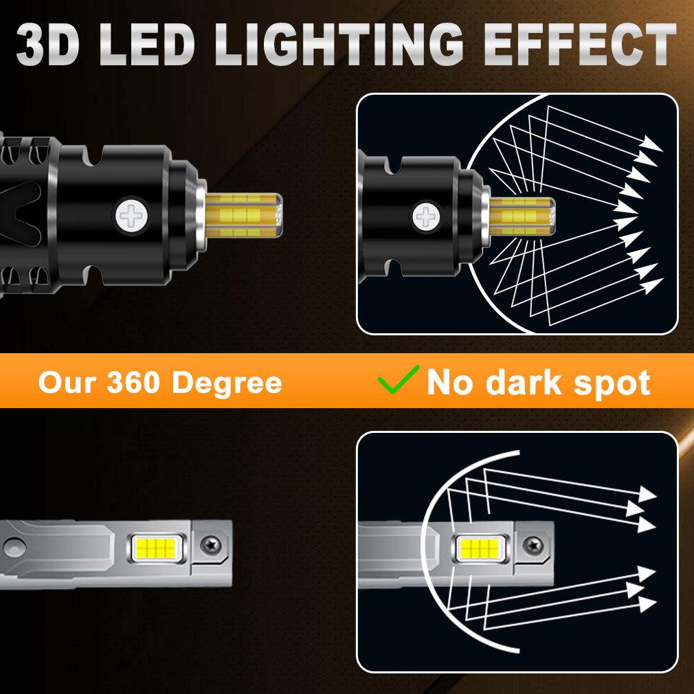 2 шт. 3D светодиодные лампы H7 для фар Canbus без ошибок 6 сторон 1:1 Супер 360 H7 Подключаемый Мини-Размер Фары Беспроводной с Вентилятором CSP Турбо Лампа 6000K 12V