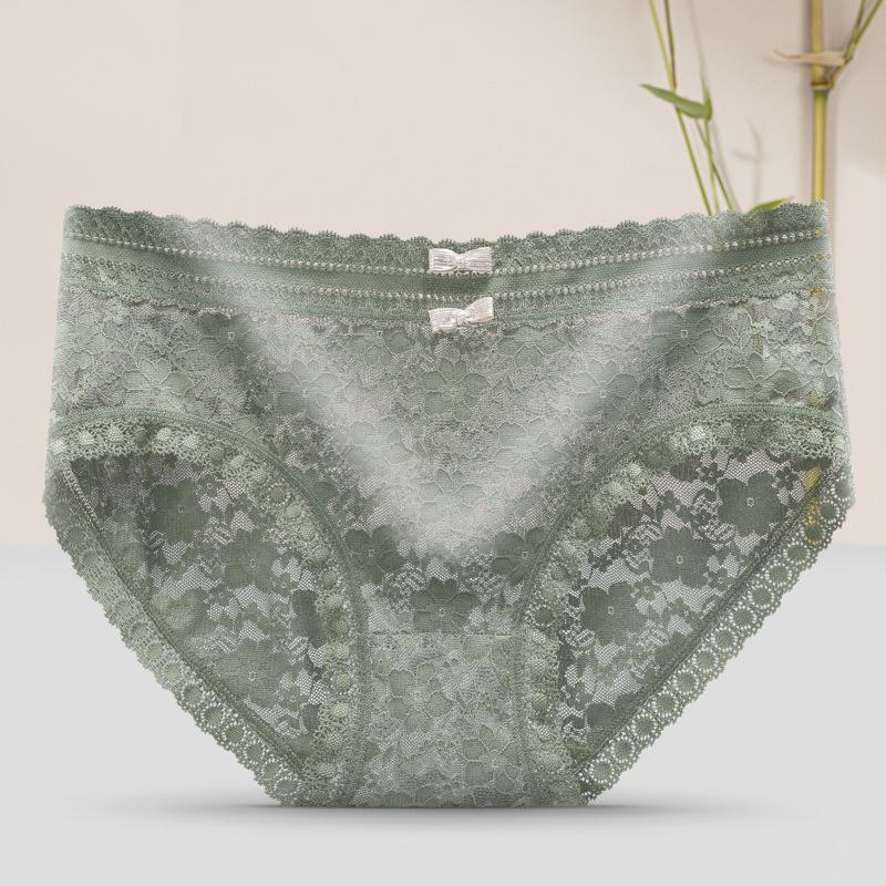 Lace Underwear for Women with No Marks Sexy and Charming Middle Waist Buttocks Up Breathable Cotton Crotch Breathable Women's Underwear