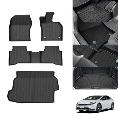 CARVANTA Коврики 3D для пола серии Prius 60 Коврик для багажника Полностью совместимы с PRIUS серии 60 2023 Изготовлены из ТПЭ 3D Индивидуальный защитный комплект для интерьера Коврики Багажник