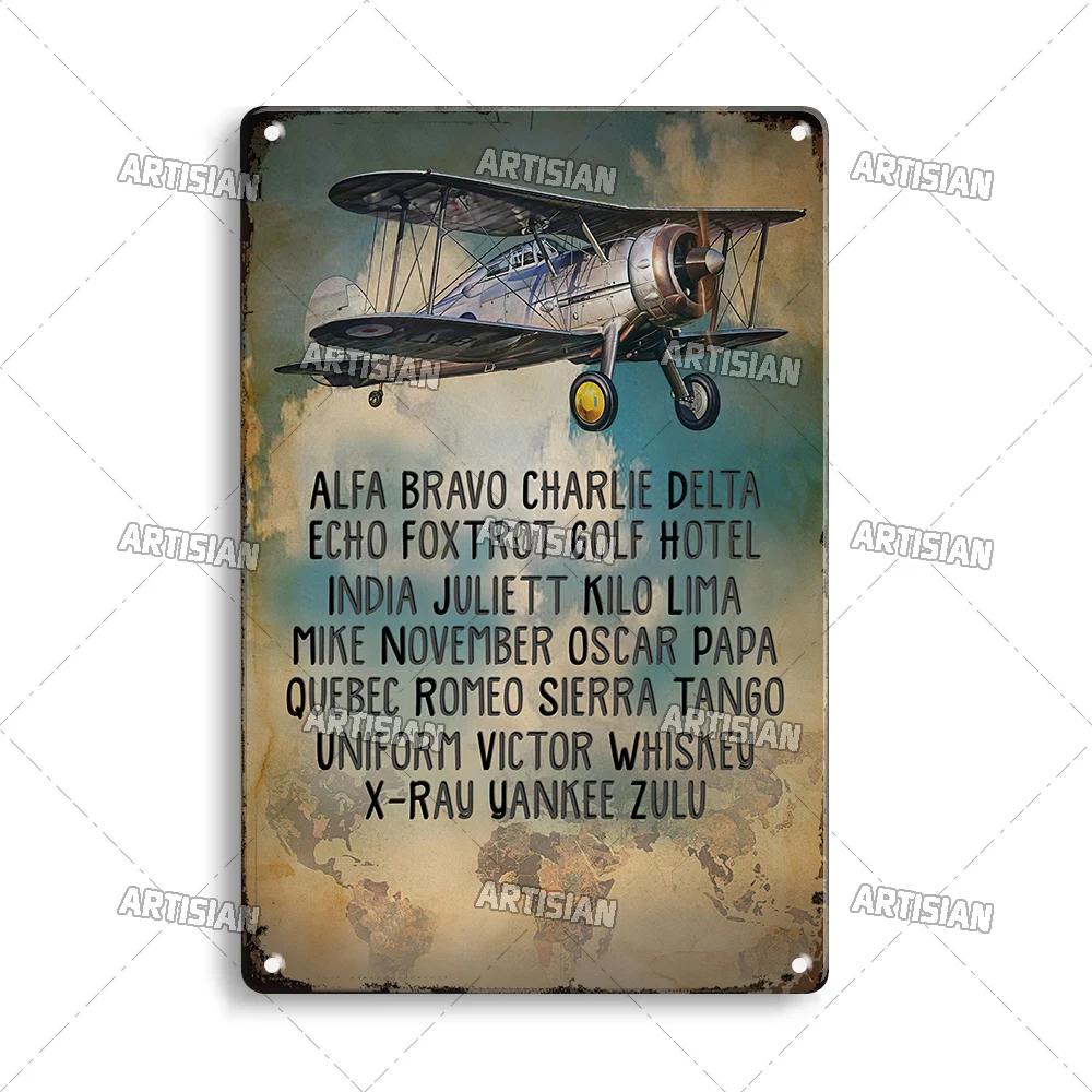 Artisian Pilot Metal Sign Flight Attendant Tin Plate Airplane Aviation Decorative Plaque Wall Decor Garage Bar Pub Club Hotel