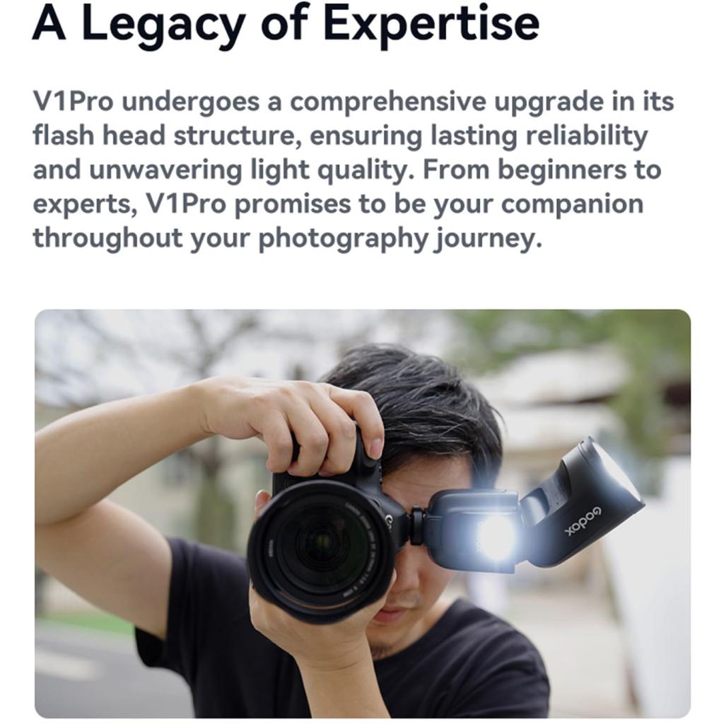 Вспышка Godox Godox для Fujifilm TTL Speedlite HSS 500 секунд полной мощности, перезарядка с внешней вспышкой [Авторизованный агент] Камеры V1Pro-F, вспышка 1/8000,