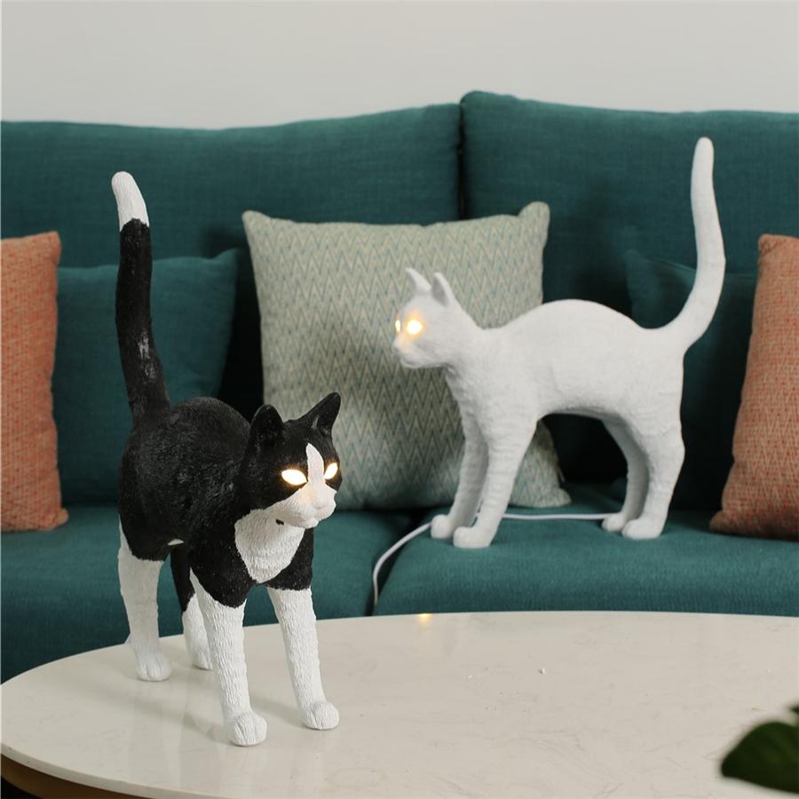 Nordic Resin Cat Night Light Table Lamps Italy Bedroom  Animal LED Desk Lamp Led Stand Light Fixture Home Decor Lighting