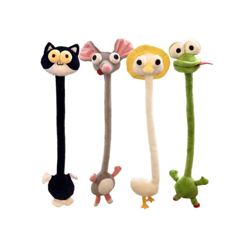 Long Neck Evil Sausage Dog & Chihuahua Plush Keychain Pendant Cute Stuffed Animal Doll for Machine Gift