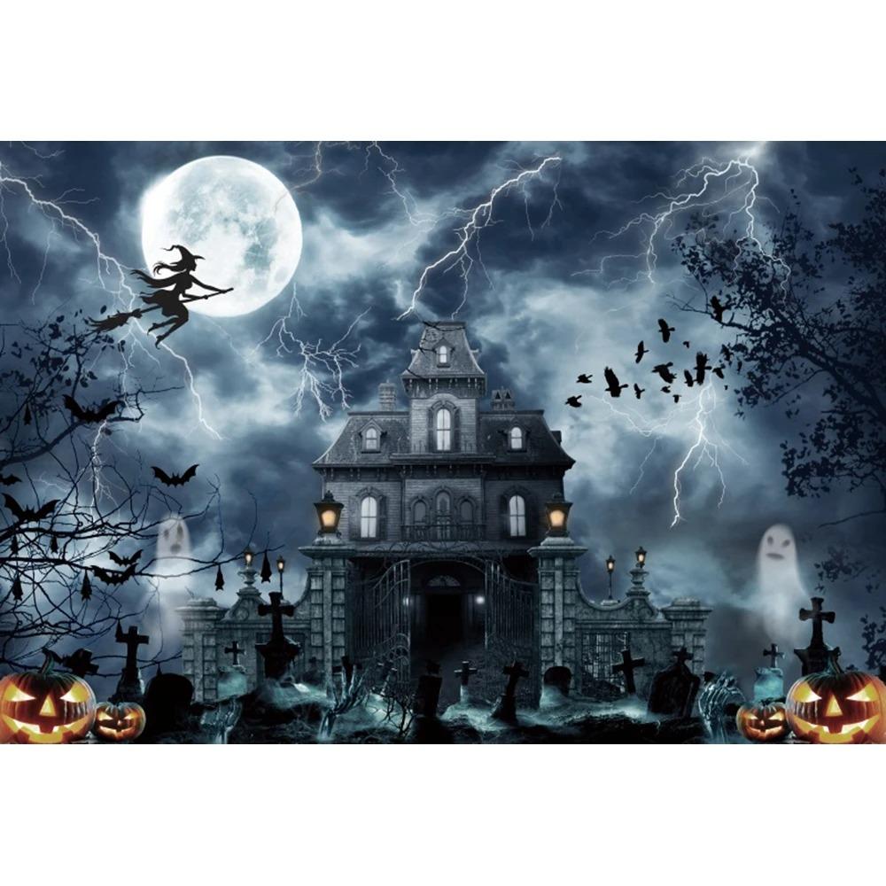 Хэллоуин вечеринка украшение фон ткань ужас ночь лес замок тыква голова висит ткань дом спальня комната украшение