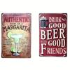 2pcs Vintage Style Tin Painting and Signs 7.8*11.8in Ideal for Indoor and Outdoor Home Bar Cafe Kitchen Restaurant Wall Decor