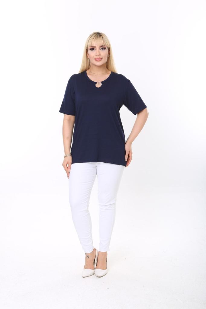 Женская блузка большого размера, детальная блузка с воротником больших размеров