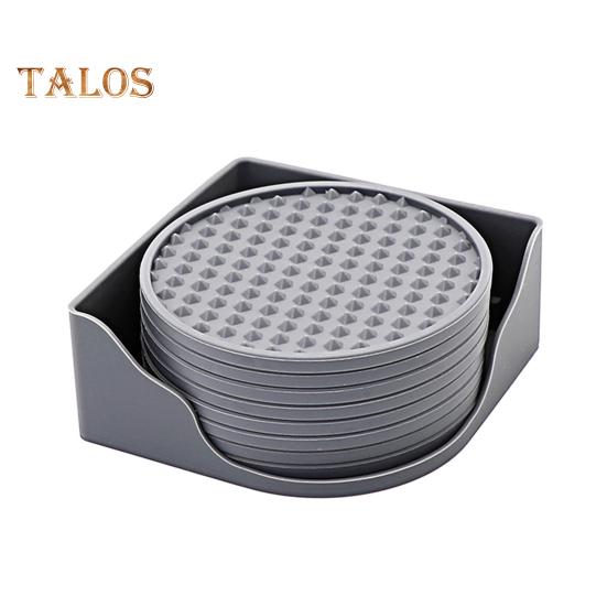 8 шт. подставка для напитков с держателем, нескользящая рифленая конструкция, силиконовая подставка, термостойкая, можно мыть в посудомоечной машине, коврик для чашки, принадлежности для бара