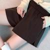 2025 Шерстяные шорты А-силуэта с высокой талией для женщин: Осень/Зима Повседневный Широкие брюки Маленький размер