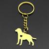 Cute Dog Puppy Heart Labrador Keychain Women Men Stainless Steel Gold Silver Color Animal Pet Lover Family Keyholder Jewelry
