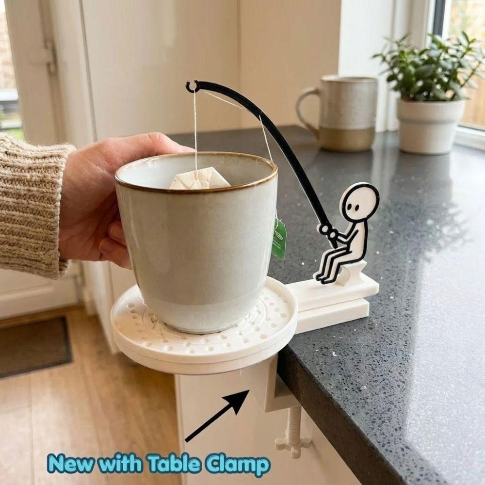 Portable Fishing Man Tea Bag Holder Heat-resistant Fisherman Tea Bag Stand Drinking Cup