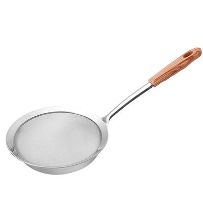 Сито с мелкой сеткой из нержавеющей стали, кухонное сито для продуктов с ручкой под дерево для риса, масла, пасты, лапши