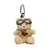 Lovely Pilot Bear Keychain Cute Pendant for Bag and Key Plush Keyring Phone Charm Personalized Animal Decoration