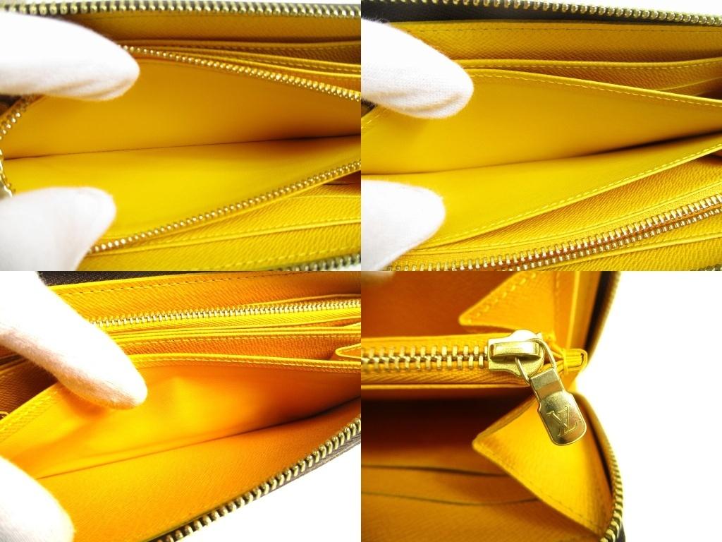 Authentic LOUIS VUITTON Monogram Yellow Leather Kusama Yayoi Dots Zippy Wallet #b048  Open box