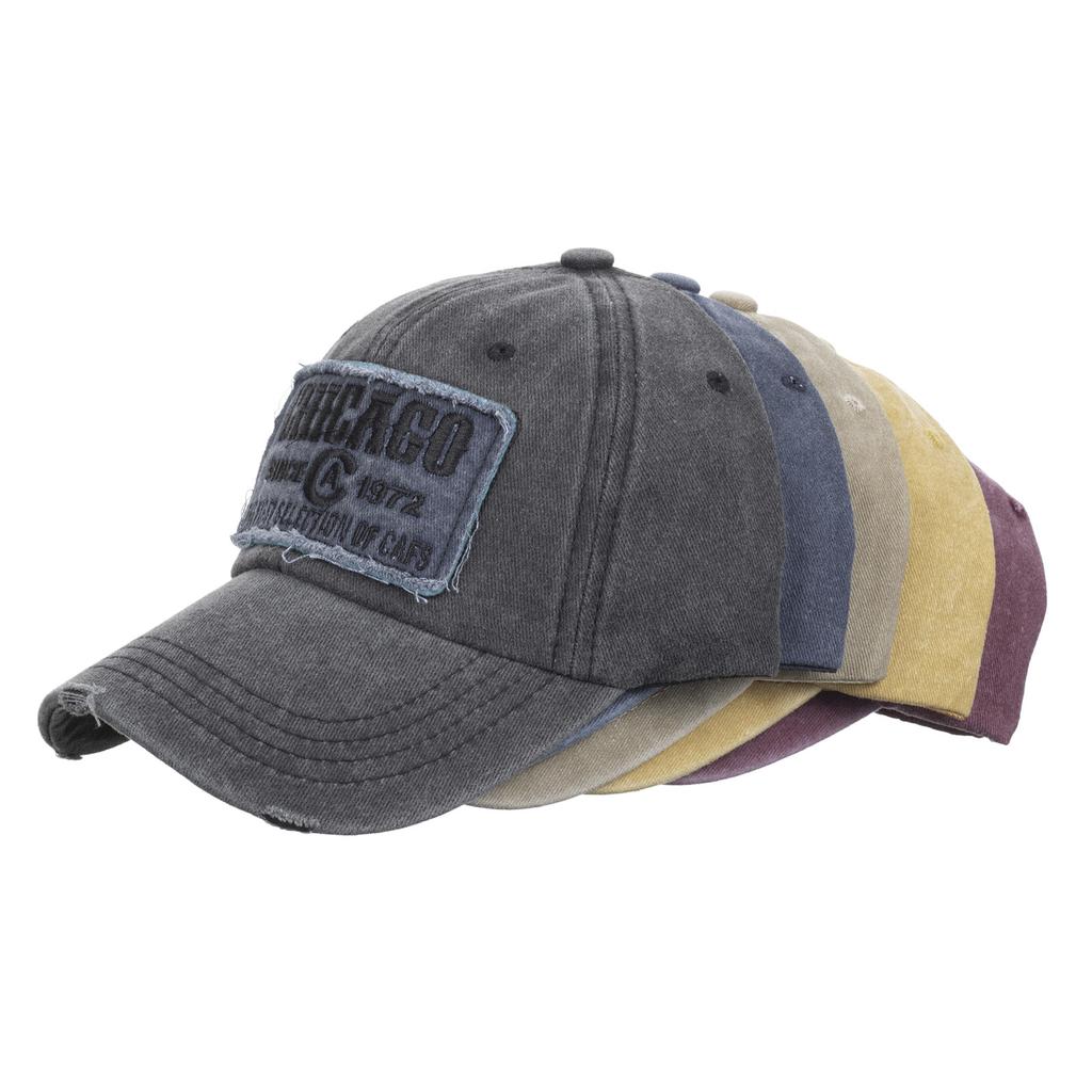 Бейсболка из весеннего хлопка с объемной вышивкой, старая потертая кепка Chicago