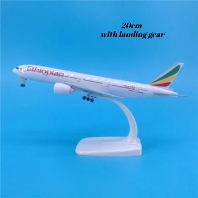 16см/20см Авиакомпания Ethiopian Airlines Boeing 777 Модель самолета из литого сплава Самолеты со стойкой Модель Игрушка Коллекция Дисплей Фан