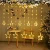 USB LED Moon & Star Curtain Lights with Remote: Christmas Décor