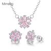 2023 Cross-Border Romantic Petal Zircon Jewelry Set for Women: Flower Necklace & Earrings