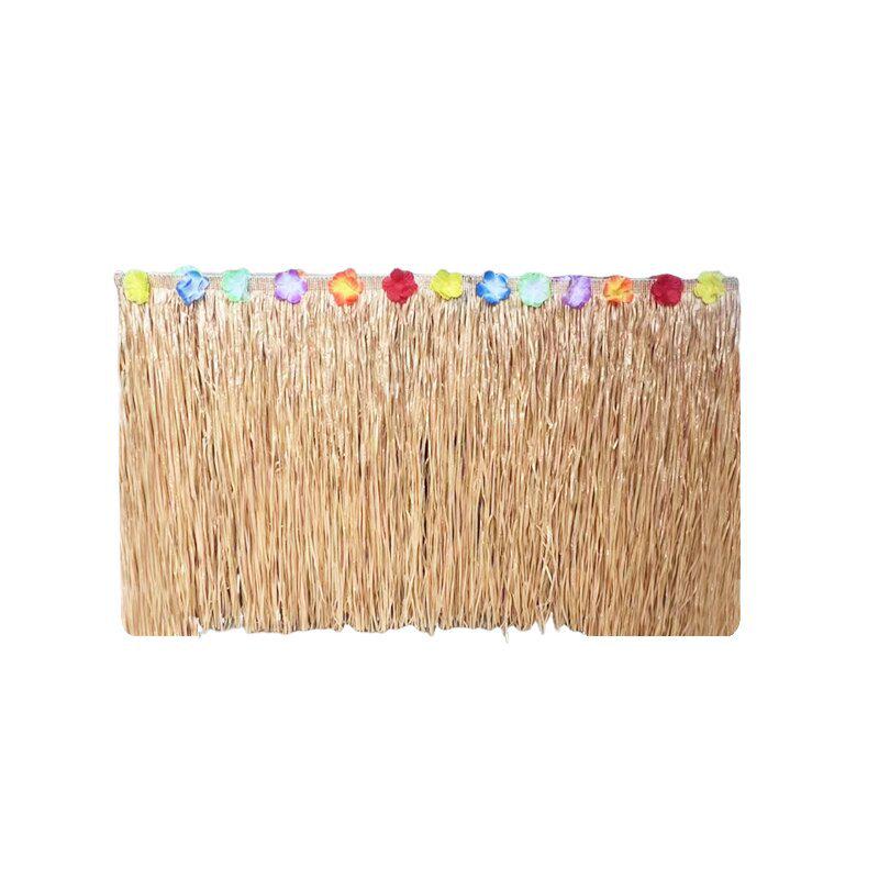 Гавайская юбка для стола хула - Украшение для фестивальной вечеринки с пластиковой бахромой