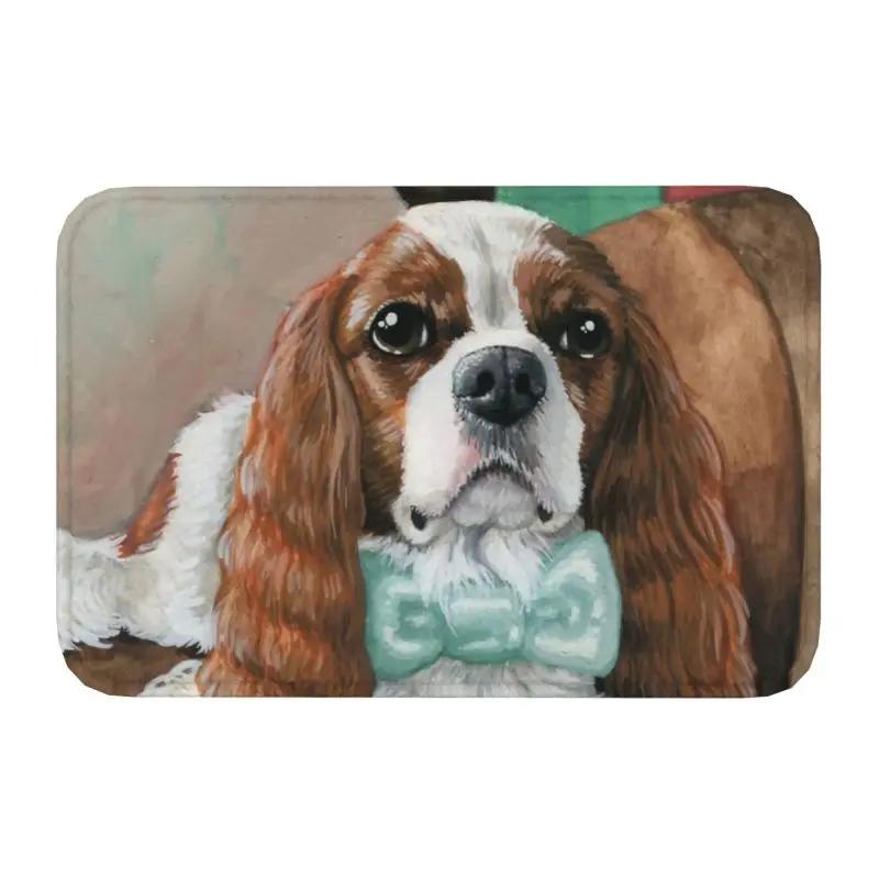 Cavalier King Charles Spaniel Pet Portraits Art Doormat Non-Slip Kitchen Bath Mat Bedroom Balcony Door Floor Entrance Carpet Rug