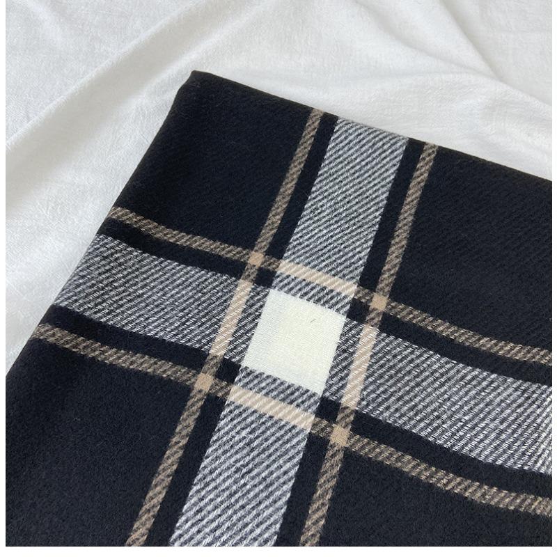 Vintage Striped Light Green Beige Winter Warmth Windproof Scarf for Men and Women, Dry Clean Only, Tassel Edges, Soft Texture, Outdoor Cozy