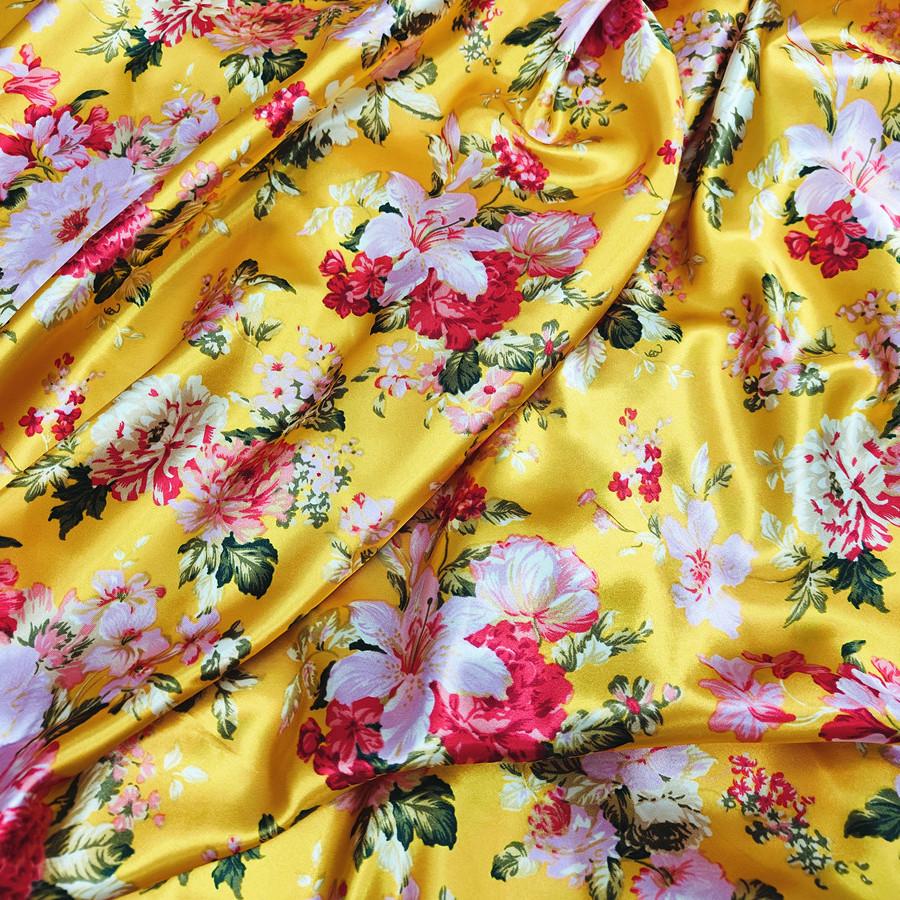 «Ткань ципао с принтом из атласного шелка и лента для головного убора»