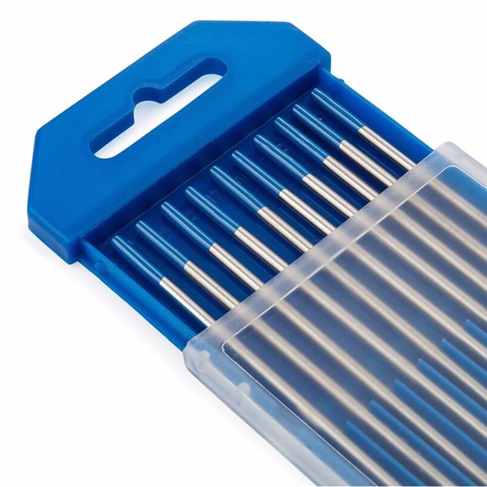 10pc TIG Welding Tungsten Rod Electrodes 2% Lanthanated 3/32” X 7” (Blue, WL20)