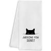 Funny Cat Kitchen Hand Towels - Cat Dish Towels, 16 X 24 Inches (Judging You)