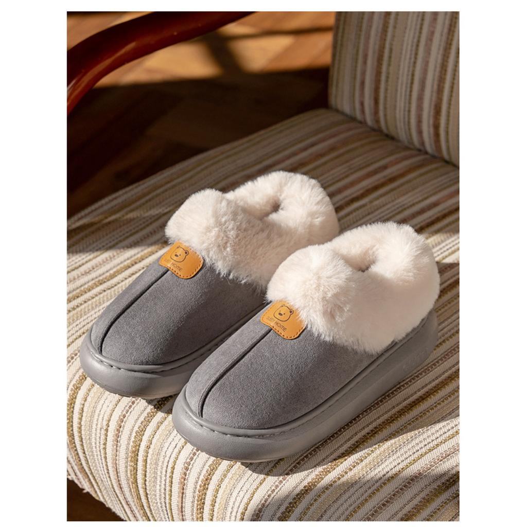Сумка на каблуке Хлопковая обувь для женщин Осенью и зимой, Теплый дом, Толстоподошвенные плюшевые хлопковые тапочки для женщин Ношение сноубутсов