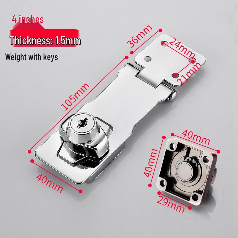 No-Drill 304 Stainless Steel Lock for Refrigerator, Cabinet, Wardrobe or Freezer with Buckle Lock Plate