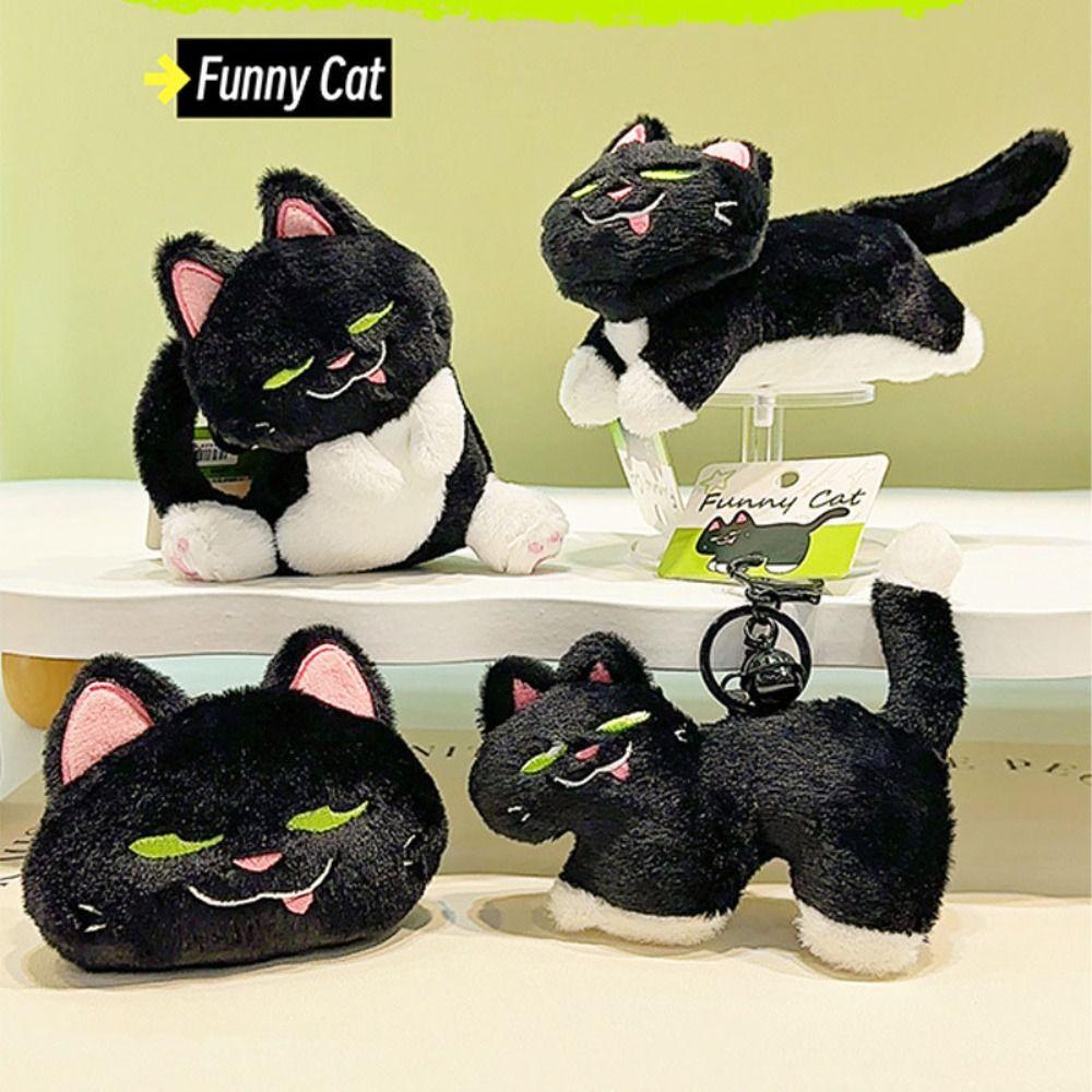 Черный кот озорной кот кулон мягкий автомобильный брелок портативный плюшевый брелок кукла подарок