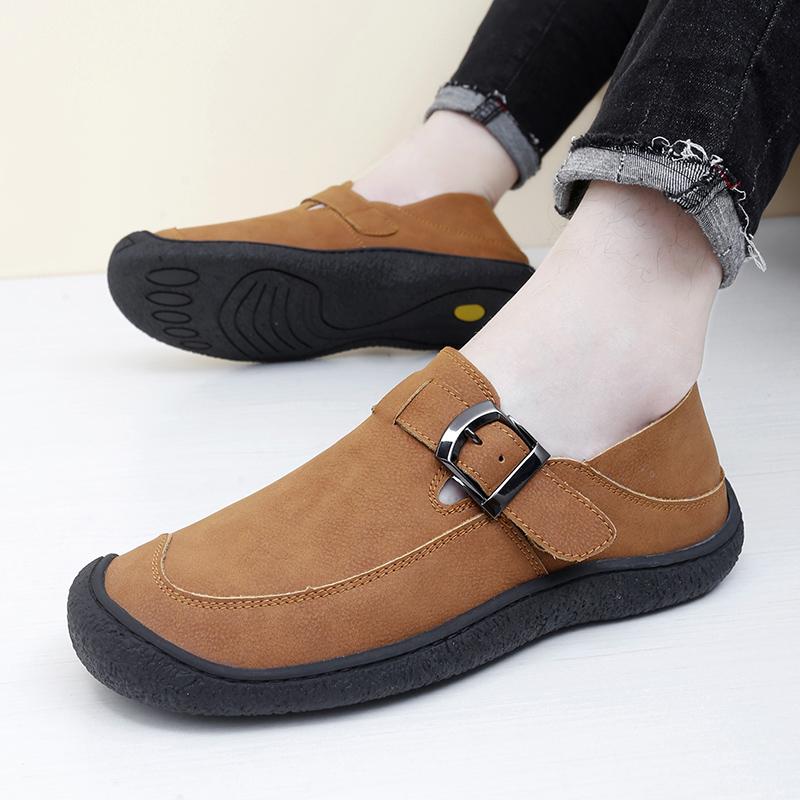 Весна и осень мужская модная и удобная повседневная обувь брендовая мужская уличная мягкая подошва нескользящая ленивая обувь обувь для вождения