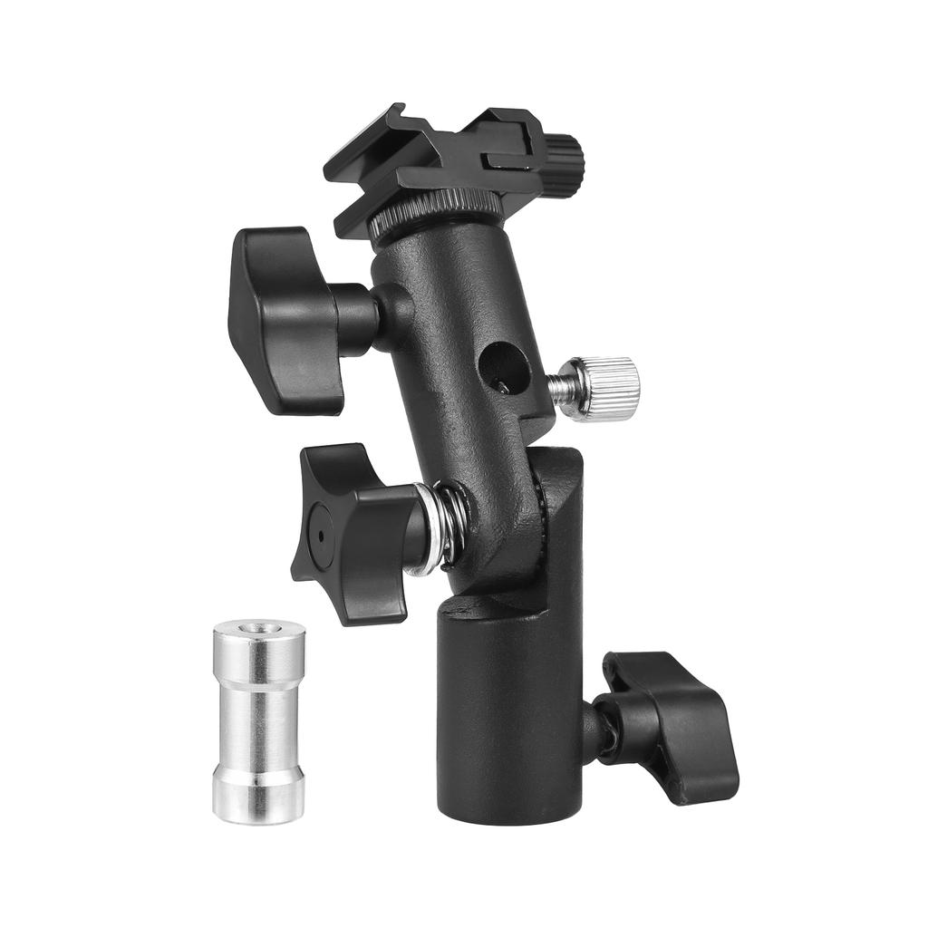 Крепление вспышки для камеры Поворотный кронштейн для вспышки Speedlite Кронштейн для подставки для вспышки с креплением на холодный башмак 1/4 дюйма и 3/8 дюйма