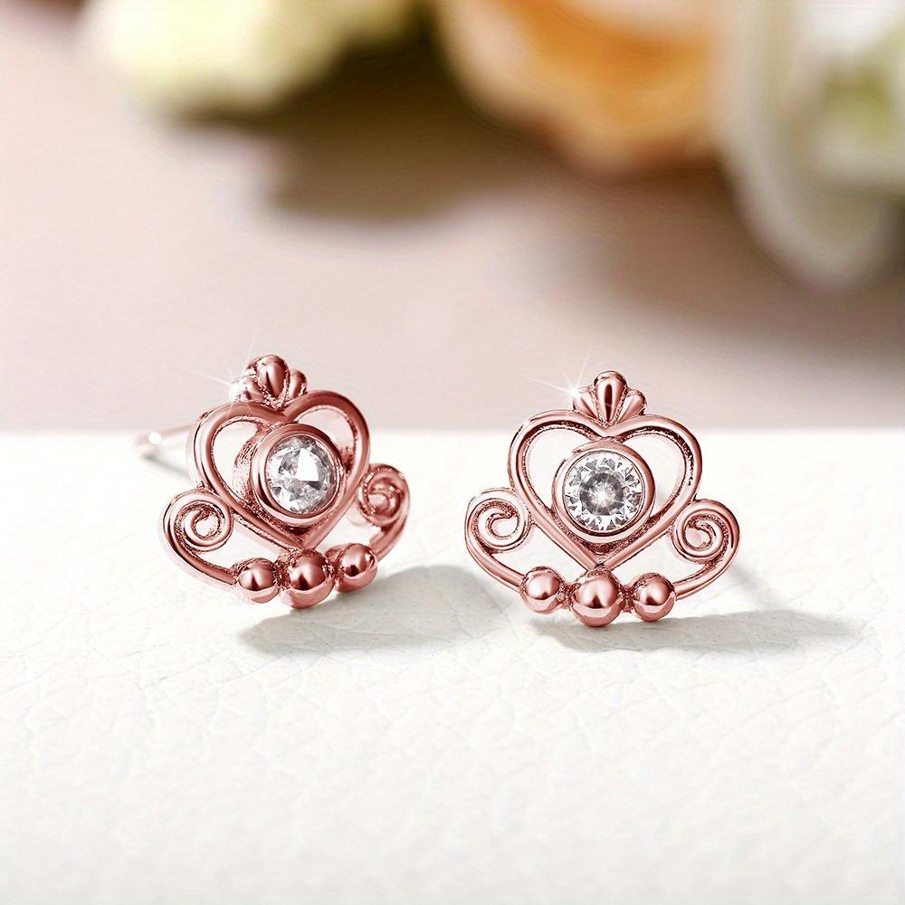 1 Pair of Crown Earrings, Simple, Fresh and Stylish