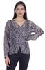 Moomaya Printed Women  S Button Down Shirt Long Sleeve Tshirt V-Neck Tunic